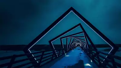 Illuminated High Trestle Trail Bridge, Iowa, USA