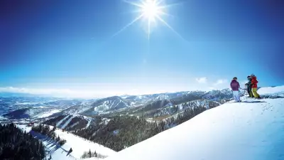Skiiers in Park City, Utah