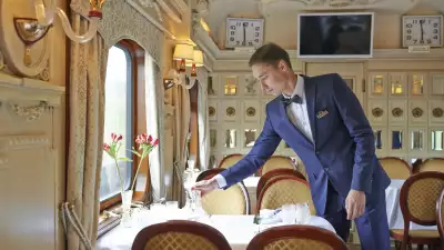 Service aboard the new Golden Eagle luxury train in Russia