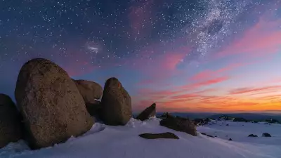 Sunset over Kosciuszko National Park