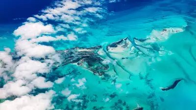 The stunning blue water surrounding The Bahamas
