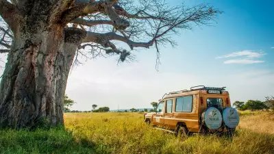 A 4x4 car heads out at Nimali Safari Lodge in Tanzania
