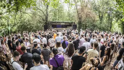 Dj at the Woods stage at Junction 2 festival in London