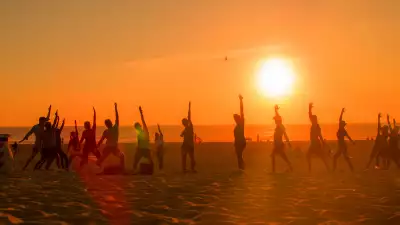 Beach yoga with Boardmasters