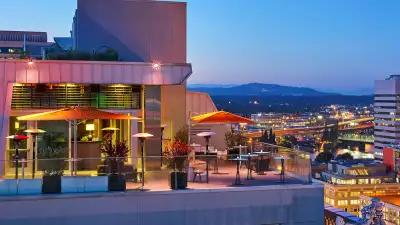The west deck at Departure restaurant in Portland