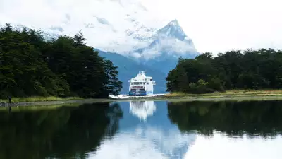 Onshore at the Aguila Glacier in Tierra del Fuego, Patagonia