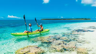 Kayaking the reefs of Seychelles