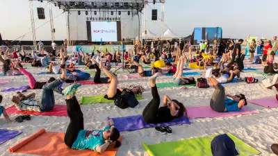Yoga class at La Mer in Dubai