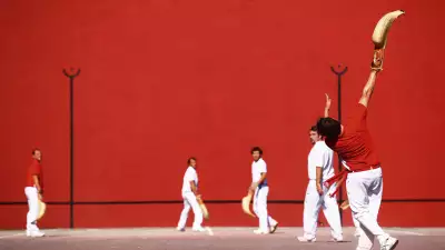 A game of Basque pelota being played in Southwest France