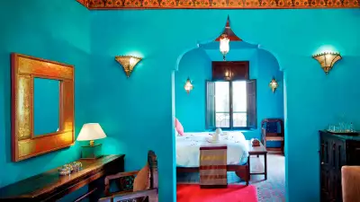 Rooms at Kasbah Tamadot, Atlas Mountains, Morocco