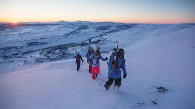 Enjoying the backcountry ski experience at Åre in Sweden
