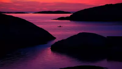 Weather Islands kayaking at Sunset, West Sweden