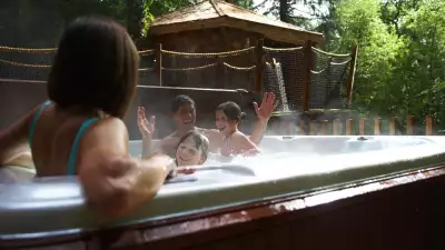 A hot tub at Forest Holidays