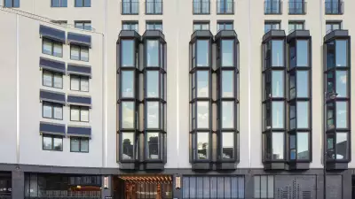 Exteriors and interiors of hotel 100 Shoreditch