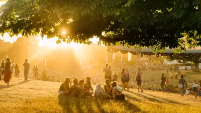 By the second stage at Wilderness festival