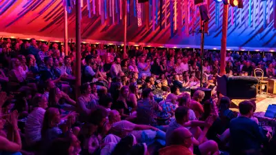 Watching a live talk at Wilderness festival