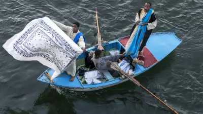 Men on boat on the Nile