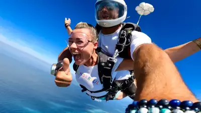 Sky diving at Ifuru Island Maldives