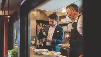 The kitchen on the Belmond British Pullman