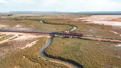 The Ghan travelling through the Flinders Ranges