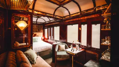 Double bedroom aboard the Belmond Venice Simplon-Orient-Express
