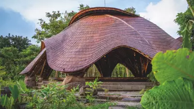 The distinctive architecture of Alchemy yoga studio