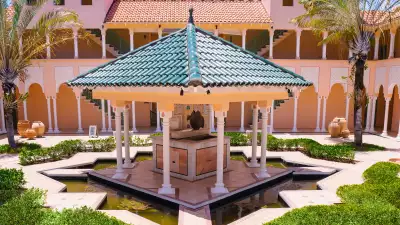 The sun-soaked courtyard at the BodyHoliday&rsquo;s extensive Wellness Centre