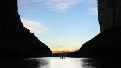 Exiting Santa Elena Canyon in Big Bend, Texas