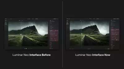 Luminar Neo interface before and after