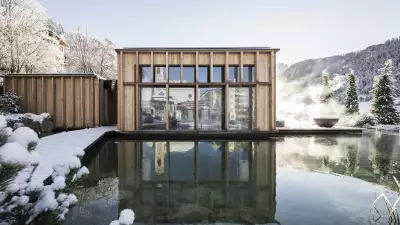 Lakeside saunas at ADLER Spa Resort DOLOMITI