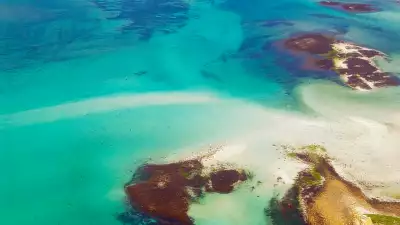 An arial view of some uninhabited islands near the Scilly Isles