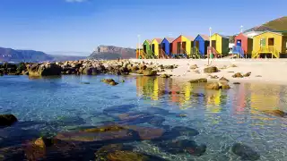 Cabanas-at-Muizenberg-beach,-Western-Cape-2