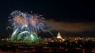 Festa-fireworks,-Xewkija,-Gozo