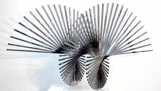 Andreu-Alfaro,-'Generatrix-(Sketch-Bottrop-Monument)'-1979.-Nickel-Chromium-Steel,-70x100x50cm.-Image-courtesy-of-Set-Espai-D'Art