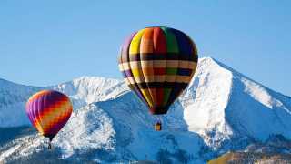 Hot air balloons at Mount Crested Butte, Gunnison County, Colorado, USA