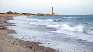 The beach at Sønderstrand, often visited by Winter Bathers