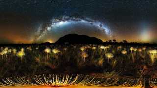 Photograph of the Milky Way stars at night in Alto Paraiso de Goias, Brazil