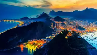 Photograph of Rio lit-up at night