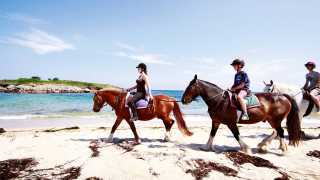 Horse riding on the beach in the Isles of Scilly