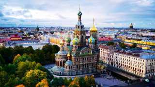 Aerial view over St Petersburg
