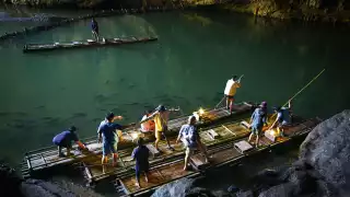 Fishing rafts in rural Thailand