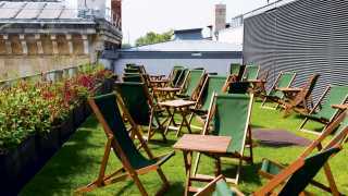 Deck chairs on the Ashmolean terrace