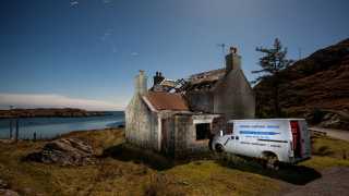 An abandoned house and van in Scotland