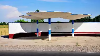 Inverted umbrella shelter in Uzbekistan