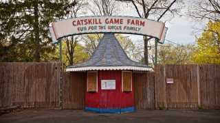 Boarded up entrace to Catskill Game Farm – New York