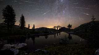 Photo of the Perseid Meteor Shower in the early Californian morning