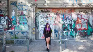 Partygoers stands outside Berghain, Berlin