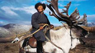 An elder tribesperson on the Mongolian steppe