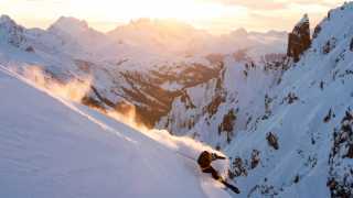 Off piste skiier in Arlberg, Austria