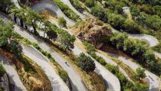 Hairpin bends in the French alps